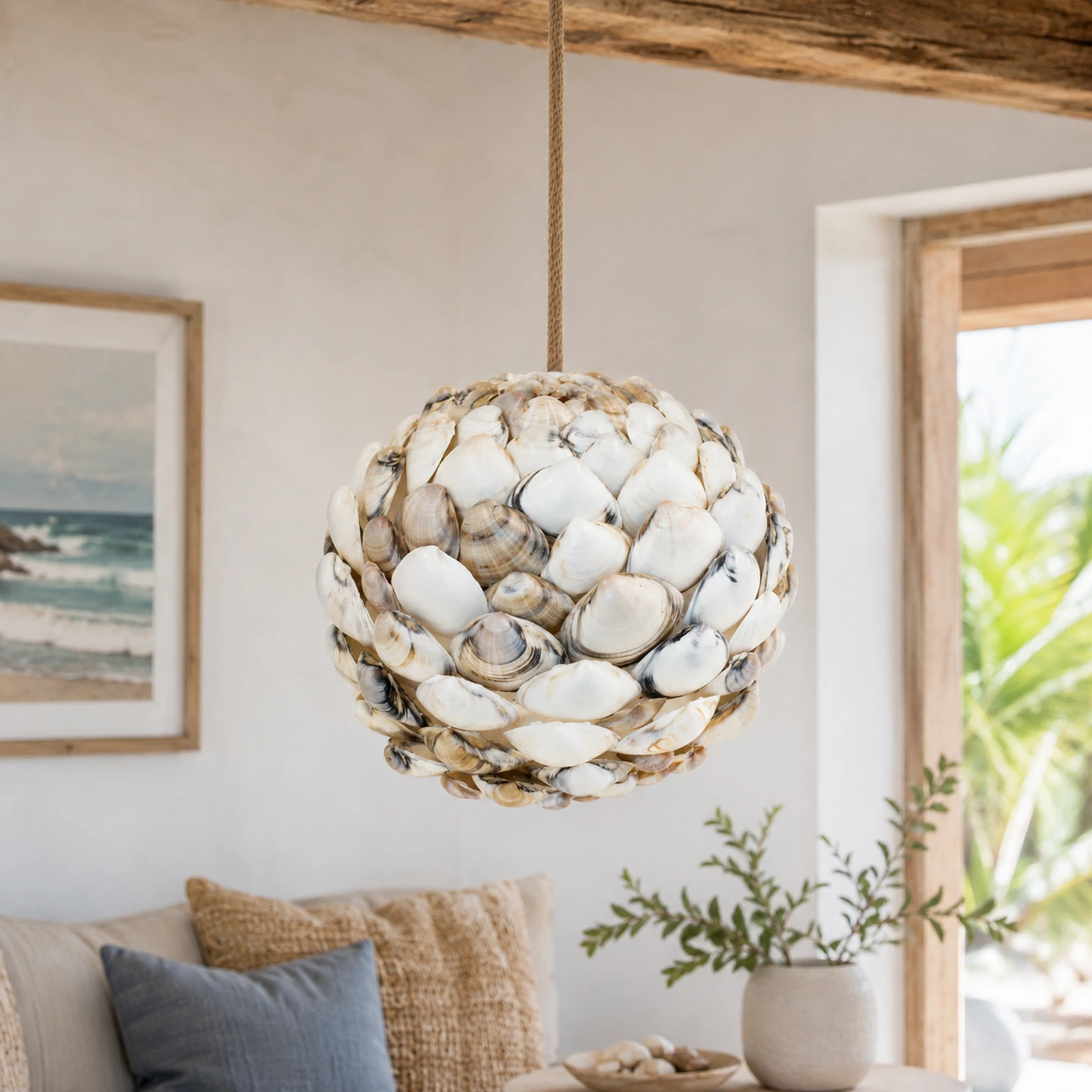 Suspension en coquillages naturels « Brise Marine » – Image 3